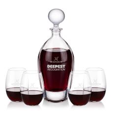 Langara Decanter & Carlita Stemless Wine - Etched Barware