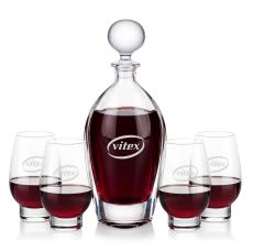Langara Decanter & Glenarden Stemless Wine - Etched Barware