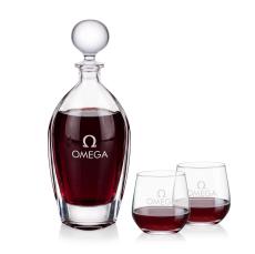 Langara Decanter & Garland Stemless Wine - Etched Barware