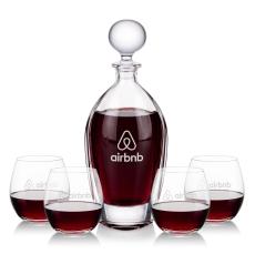 Langara Decanter & Redmond Stemless Wine - Etched Barware