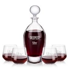 Langara Decanter & Sturgis Stemless Wine - Etched Barware