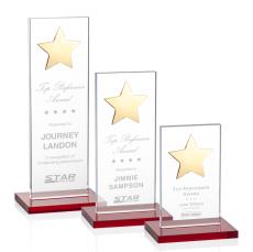 Dallas Red/Gold  Star Crystal Award - Service Awards