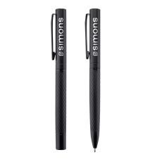 Hillstar Textured Ballpoint & Rollerball Gift Set - Black - Newest Additions