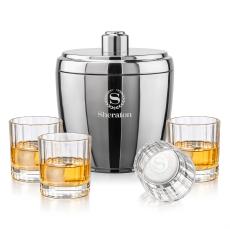 Pescara Ice Bucket & Cristaux On-the-Rocks - Etched Barware