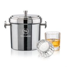 Milano Ice Bucket & Cristaux On-the-Rocks - Etched Barware