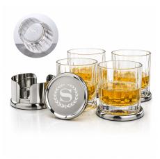 Baldoni Coasters & Cristaux On-the-Rocks - Etched Barware