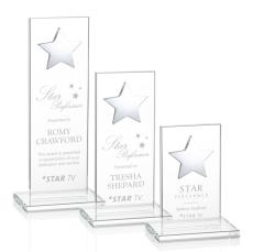 Dallas Clear/Silver  Star Crystal Award - Crystal Awards
