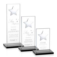 Dallas Black/Silver  Star Crystal Award - Service Awards
