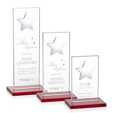 Dallas Red/Silver Star Crystal Award - Service Awards