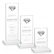 Employee Gifts - Bayview Gemstone Diamond  Obelisk Crystal Award