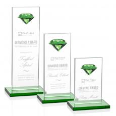 Employee Gifts - Bayview Gemstone Emerald Obelisk Crystal Award