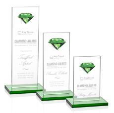 Bayview Gemstone Emerald Obelisk Crystal Award - Crystal Diamond Awards