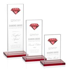 Bayview Gemstone Ruby Obelisk Crystal Award - Crystal Awards