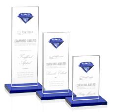 Bayview Gemstone Sapphire  Obelisk Crystal Award - Crystal Awards