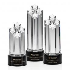 Employee Gifts - Ascot Star Black Obelisk Crystal Award