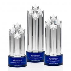Employee Gifts - Ascot Star Blue Obelisk Crystal Award