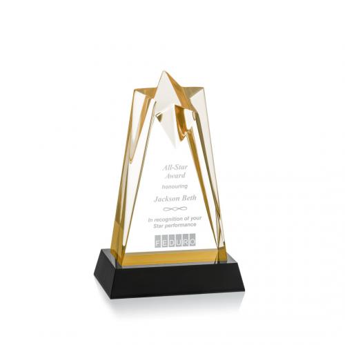 Corporate Awards - Rosina Gold On Base Star Acrylic Award