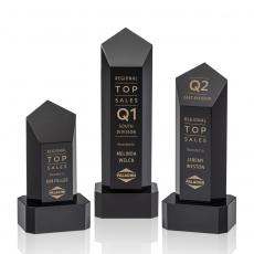 Employee Gifts - Jolanda Black/Black  on Base Obelisk Crystal Award