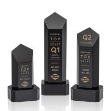 Jolanda Black/Black  on Base Obelisk Crystal Award - Crystal Awards