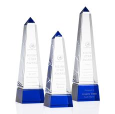 Groove Blue  Obelisk Crystal Award - Crystal Awards
