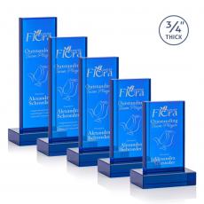 Employee Gifts - Hathaway Blue Rectangle Crystal Award