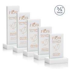 Hathaway White  Rectangle Crystal Award - Crystal Awards