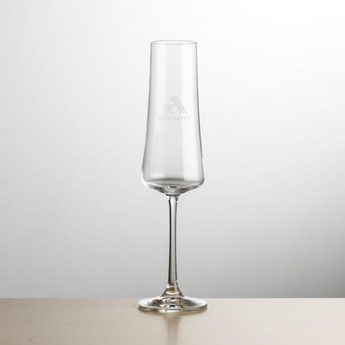 Corporate Gifts, Recognition Gifts and Desk Accessories - Etched Barware - Dakota Flute - Deep Etch