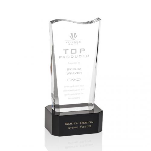 Corporate Awards - Violetta Black on Base Arch & Crescent Crystal Award