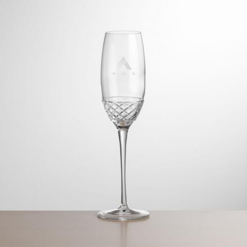 Corporate Gifts, Recognition Gifts and Desk Accessories - Etched Barware - Naselle Flute - Deep Etch