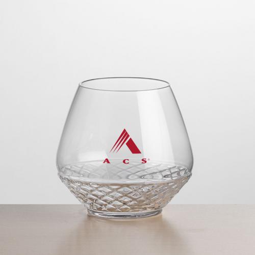 Corporate Gifts, Recognition Gifts and Desk Accessories - Etched Barware - Wine Glasses - Stemless Wine Glasses - Naselle Stemless Wine - Imprinted