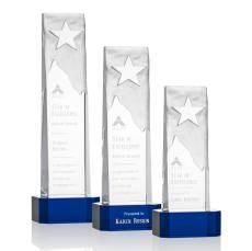Stapleton Blue on Base Star Crystal Award - Crystal Star Awards