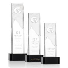 Rushmore Black on Base Obelisk Crystal Award - Mountain Awards