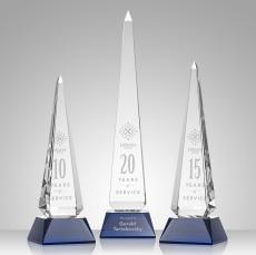 Helmsley Obelisk - Blue - Crystal Awards