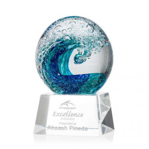 Corporate Awards - Glass Awards - Art Glass Awards - Surfside Circle on Robson Base Glass Award