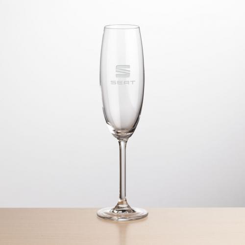 Corporate Gifts, Recognition Gifts and Desk Accessories - Etched Barware - Blyth Flute - Deep Etch 7.5oz
