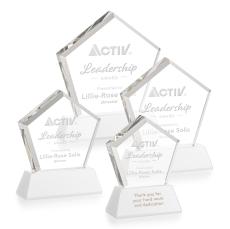 Genosee White on Base Crystal Award - Corporate Awards
