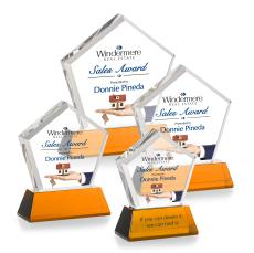 Genosee Full Color Amber on Base Crystal Award - Full Color Awards