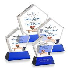 Genosee Full Color Blue on Base Crystal Award - Full Color Awards