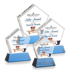 Genosee Full Color Sky Blue on Base Crystal Award - Full Color Awards
