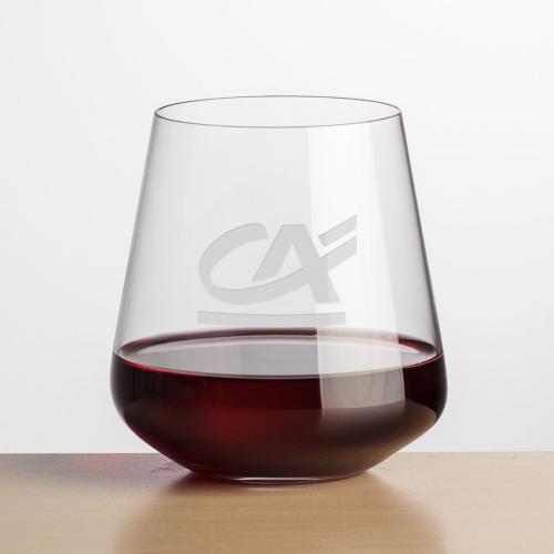 Corporate Gifts, Recognition Gifts and Desk Accessories - Etched Barware - Wine Glasses - Stemless Wine Glasses - Cannes Stemless Wine - Deep Etch
