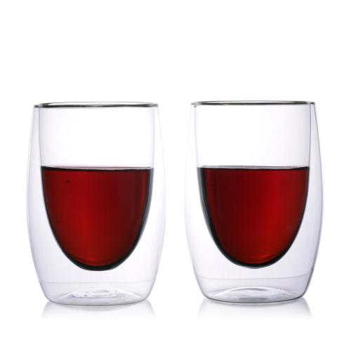 Corporate Gifts, Recognition Gifts and Desk Accessories - Etched Barware - Epare Double-Wall Wine Glass (Set of 2)
