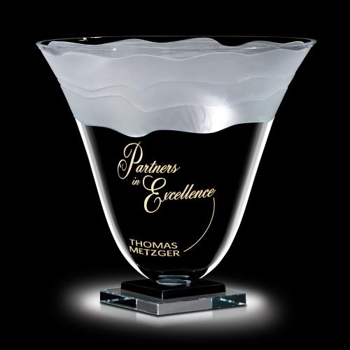 Corporate Awards - Crystal Awards - Vase and Bowl Awards - Lunar Tides Vase