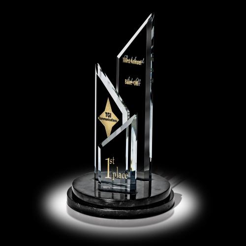 Corporate Awards - Glass Awards - Trio Glass Award