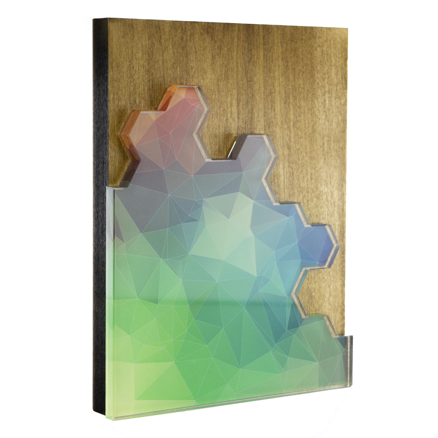 Plaque Hex Puzzle Modern Mixed Material Award