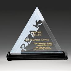 Employee Gifts - Triangular Jade Glass Glass Award