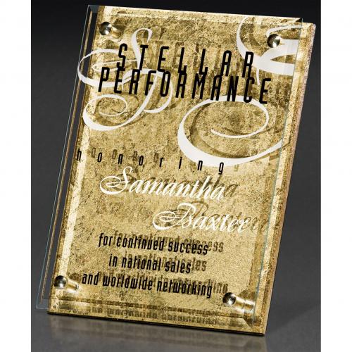 Corporate Awards - Award Plaques - Arabesque Gold Plaque