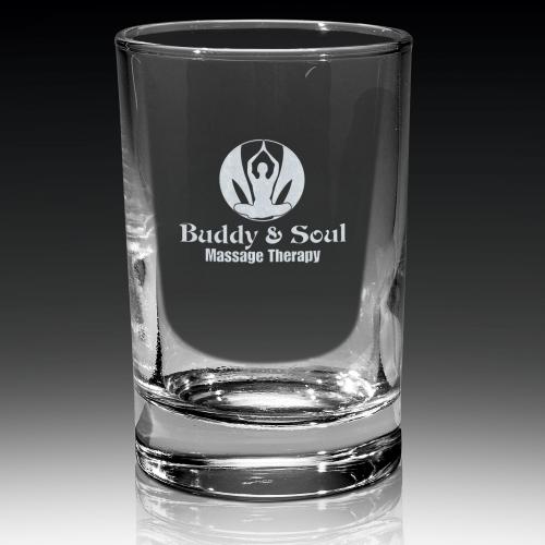 Corporate Gifts, Recognition Gifts and Desk Accessories - Etched Barware - Heavy Base Water Glass