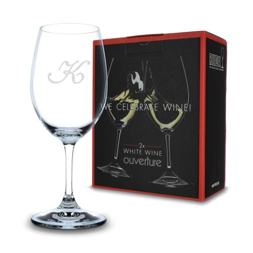 Corporate Gifts, Recognition Gifts and Desk Accessories - Etched Barware - Riedel White Wine Custom Logo Engraved