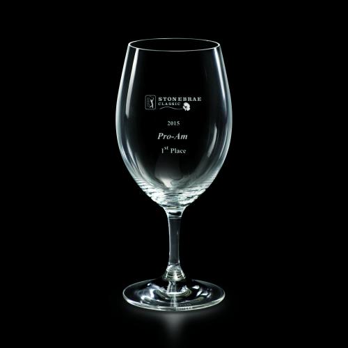 Corporate Gifts, Recognition Gifts and Desk Accessories - Etched Barware - Riedel Red Wine Crystal Glass Custom Logo Engraved