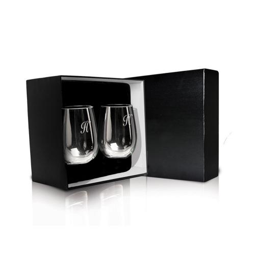 Corporate Gifts, Recognition Gifts and Desk Accessories - Etched Barware - Stemless White Wine
